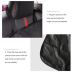 Black waterproof hammock-style back seat cover for dogs, made from Oxford fabric