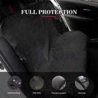 Black waterproof hammock-style back seat cover for dogs, made from Oxford fabric