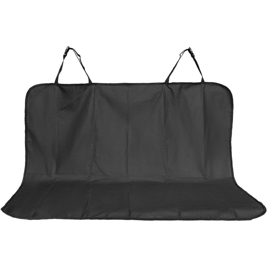 Black waterproof hammock-style back seat cover for dogs, made from Oxford fabric