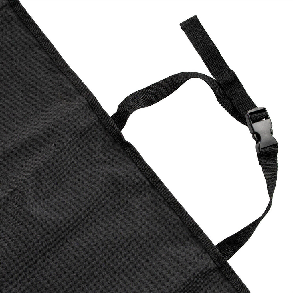 Black waterproof hammock-style back seat cover for dogs, made from Oxford fabric