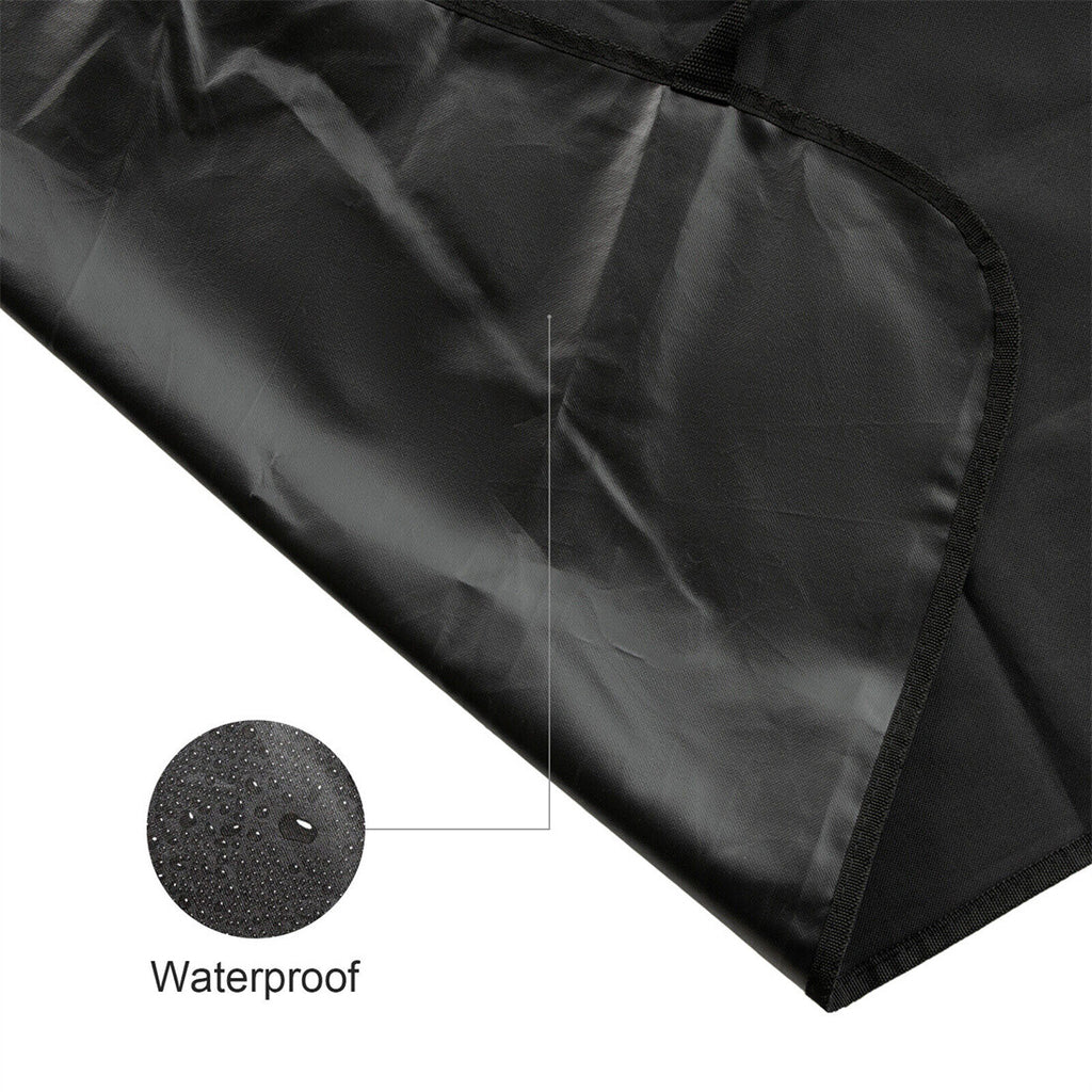 Black waterproof hammock-style back seat cover for dogs, made from Oxford fabric